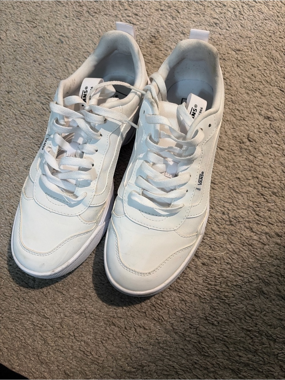 Vans Men’s White Low-Top Lace-Up Sneakers